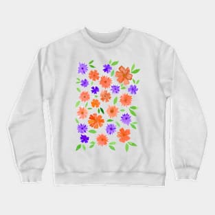 Loose floral - orange and purple Crewneck Sweatshirt